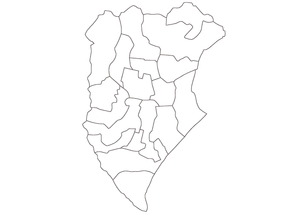 北海道十勝地方の市町村を示す地図
