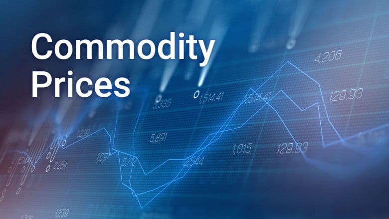 A conceptual graphic illustrating rising global commodity prices and inflation trends.