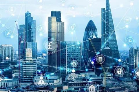 A modern cityscape with digital network overlays, illustrating the complex global market dynamics and economic pressures affecting commodity prices.