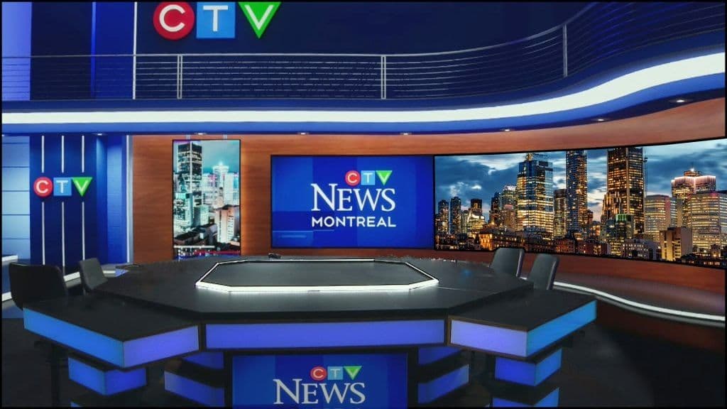 A modern news studio set, representing the traditional broadcast landscape of financial media.