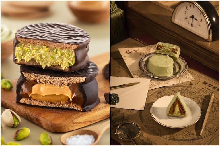Alfajores de pistache des marques Havanna et Lucciano's, symbolisant l'explosion créative en pâtisserie.