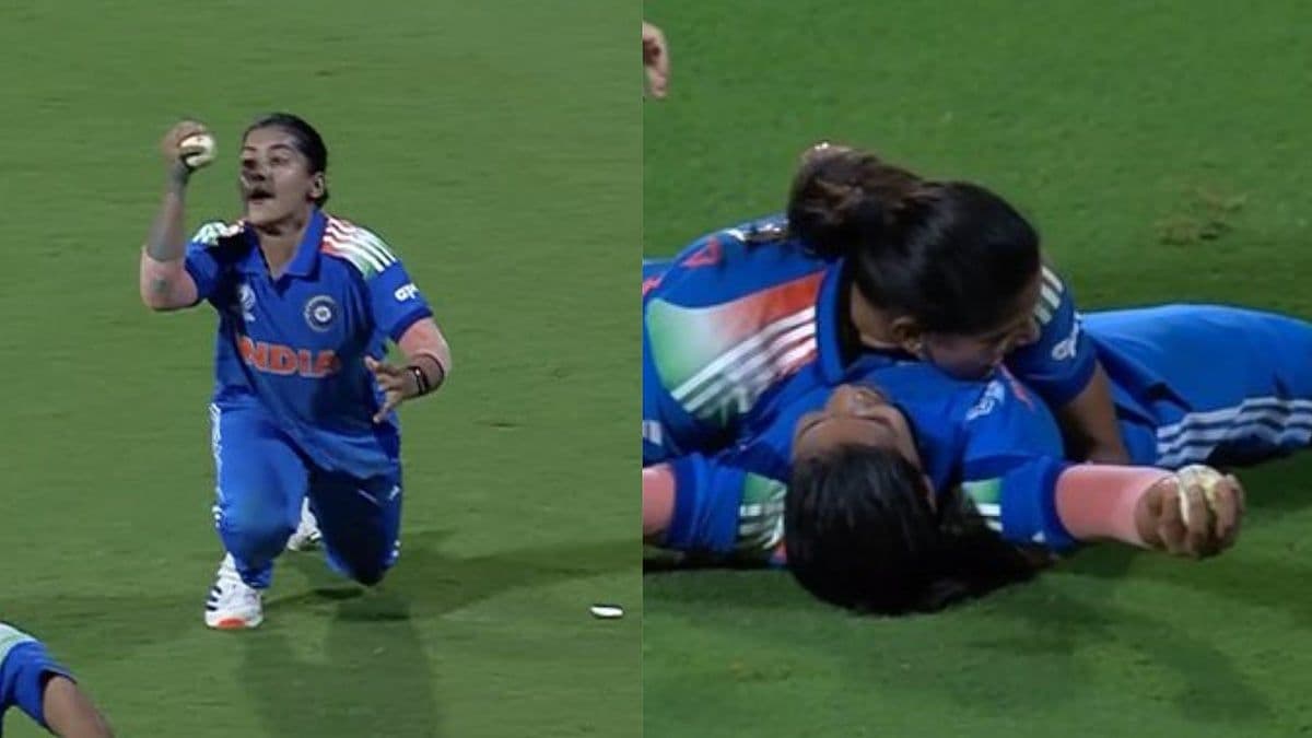 Amanjot Kaur fielding during the ICC Women's World Cup 2025 final, a pivotal moment in Tazmin Brits' run-out.