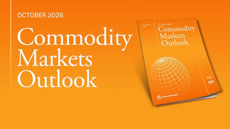 An image featuring a graphic overlay of a World Bank Commodity Markets Outlook report.