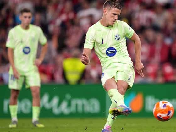 Dani Olmo du FC Barcelone en action lors du match de Liga contre le Rayo Vallecano.