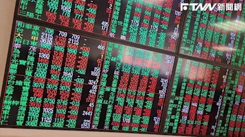 Digital stock market display board showing various company tickers and their performance, reflecting the overall health and backlog of the semiconductor industry.