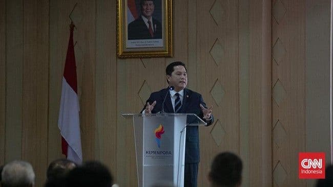 Erick Thohir, Minister of Youth and Sports and PSSI Chairman, announces PSSI's financial independence from government funding for single events.