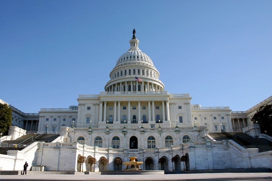 Exterior view of the United States Capitol building, representing federal government policy and funding announcements.