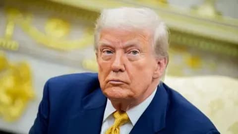 Former President Donald Trump in the Oval Office, representing the executive power challenged in US trade policy.