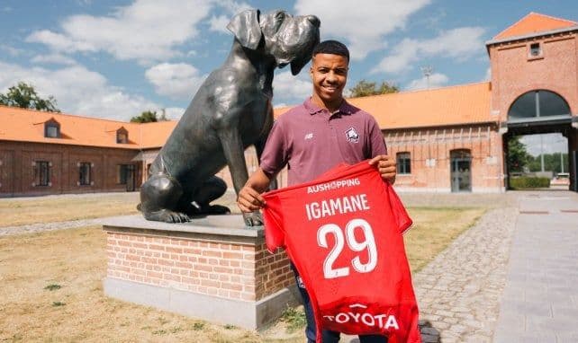 Hamza Igamane, joueur de l'équipe nationale du Maroc, célébrant son but lors d'un match de qualification.