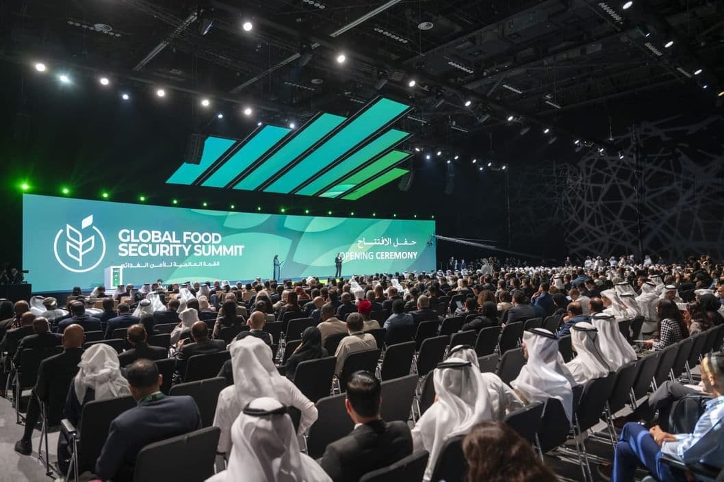 International delegates gathered for the opening ceremony of the Global Food Security Summit in Abu Dhabi.