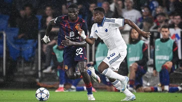 Jonas Adjetey in action during a match, representing his rapid 80-fold increase in market value.