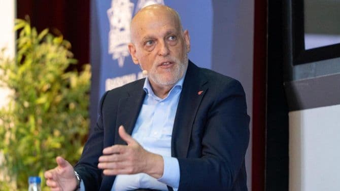 La Liga president Javier Tebas, representing the league's efforts to connect with new fans globally.