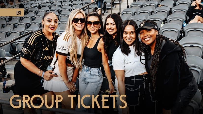 LAFC marketing graphic promoting group tickets, highlighting the club's efforts to boost fan engagement and leverage Son's global appeal