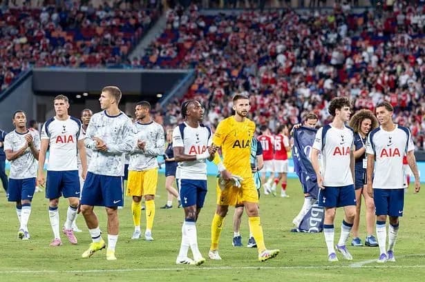 Les joueurs de Tottenham sur le terrain avant un match important.