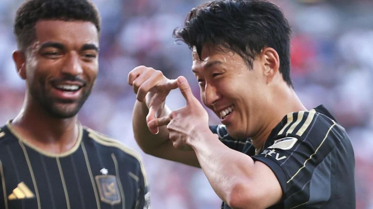 Son Heung-min celebrating his first MLS goal for Los Angeles FC with teammates