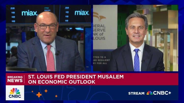 St. Louis Federal Reserve President Alberto Musalem on CNBC, discussing the economic outlook and monetary policy.