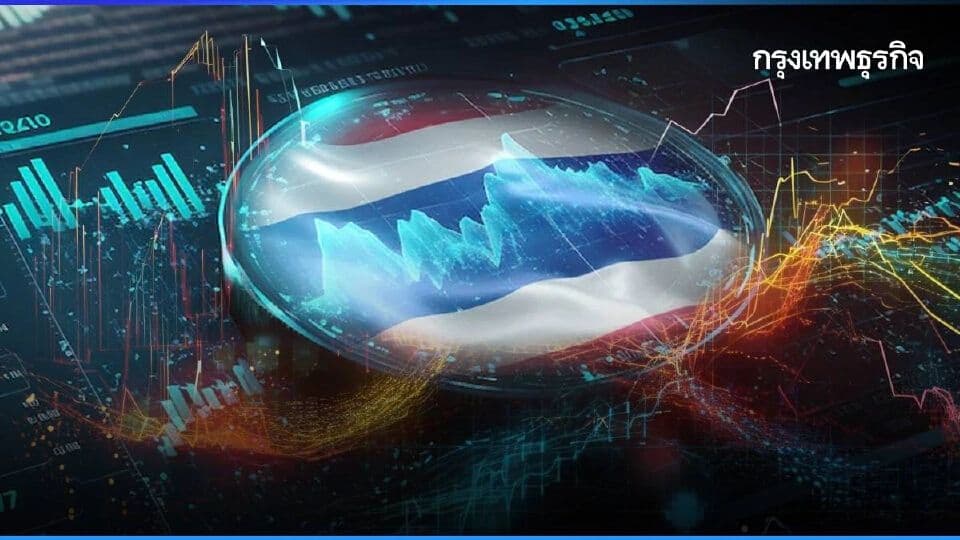 Thai stock market chart showing economic uncertainty as the market awaits clarity on US reciprocal tariffs.