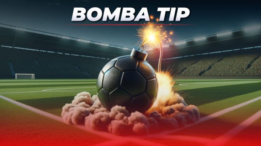 Un ballon de football stylisé en bombe, symbolisant le tir explosif de Vasilije Adžić qui a changé le cours du match.